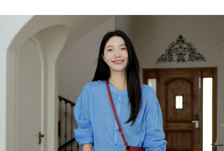 지금 새로운 품격 한 부서 면 린넨 맨위 플리츠 반신 치마 세트 여성 상세 이미지 51