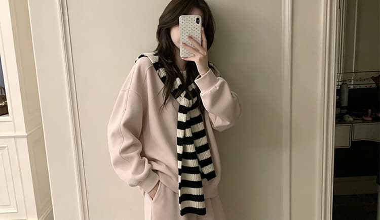 새로운 이른 가을 느긋한 바람 루즈핏 캐주얼 품격 후드티 긴 바지 상세 이미지 21