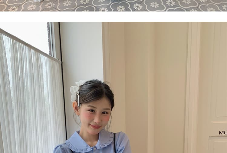 지금 이른 가을 새로운 인형 셔츠 플리츠 슬립 치마 세트 여성 상세 이미지 35