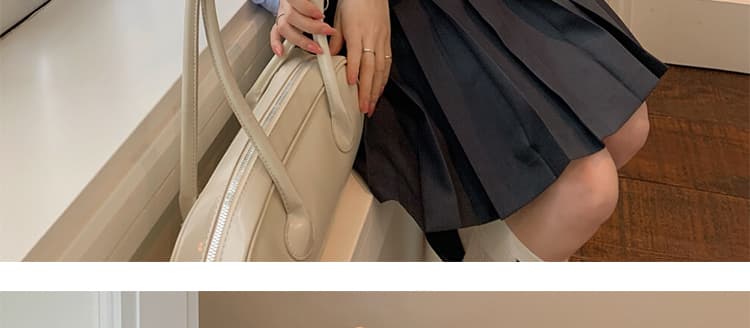지금 이른 가을 새로운 인형 셔츠 플리츠 슬립 치마 세트 여성 상세 이미지 37