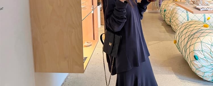 지금 빅 사이즈 느긋한 바람 루즈핏 연삭 털 맨위 불규칙 인어 꼬리 반신 치마 세트 여성 상세 이미지 36