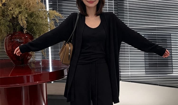 지금 임산부 빅 사이즈 캐주얼 카디건 코트 조끼 바지 3종 세트 세트 상세 이미지 26