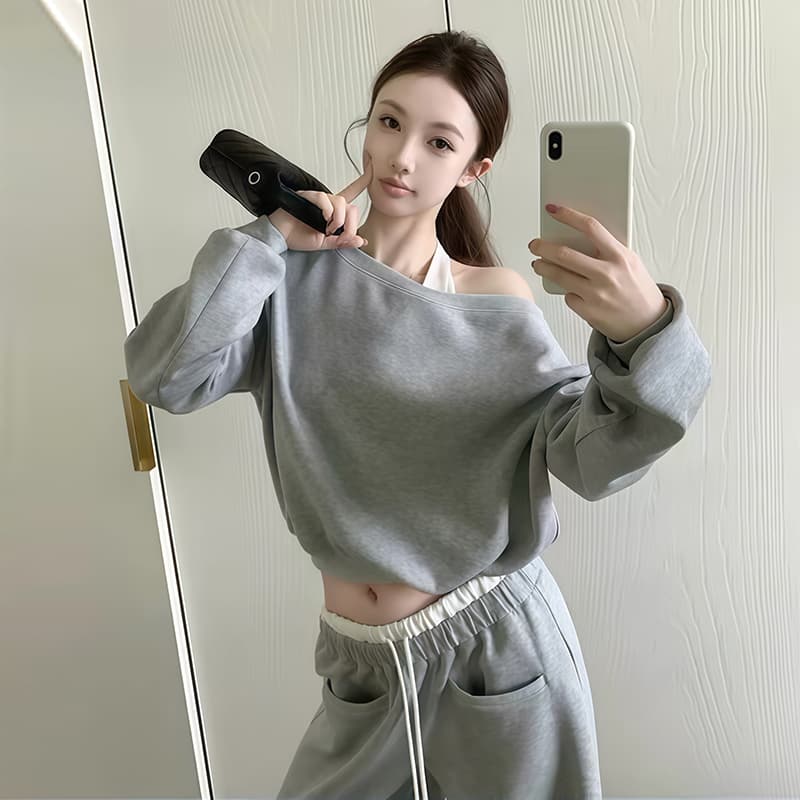 지금 한 부서 캐주얼 후드티 민소매 행침 목 투피스 조끼 맨위 바지 3종 세트 세트 이미지 3