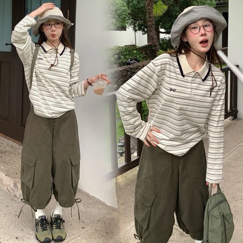 새로운 한 부서 자수 긴팔 후드티 9부 바지 워크웨어 바지 세트 여성