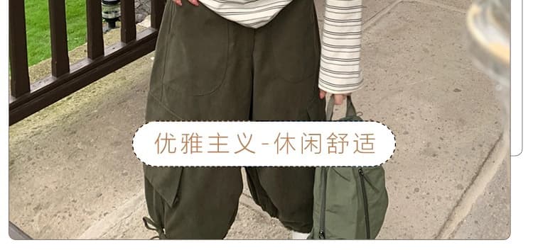 새로운 한 부서 자수 긴팔 후드티 9부 바지 워크웨어 바지 세트 여성 상세 이미지 11