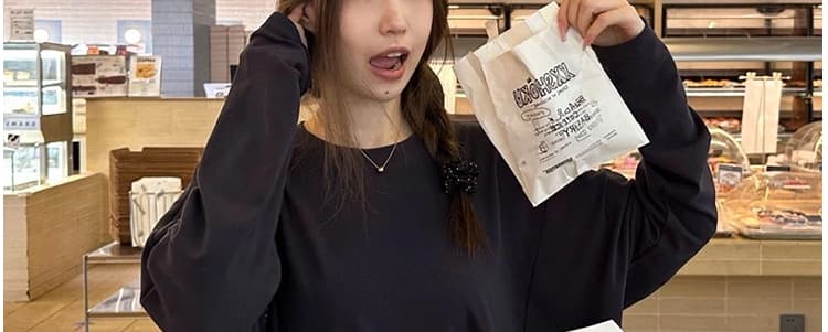 지금 빅 사이즈 느긋한 바람 루즈핏 연삭 털 맨위 불규칙 인어 꼬리 반신 치마 세트 여성 상세 이미지 5