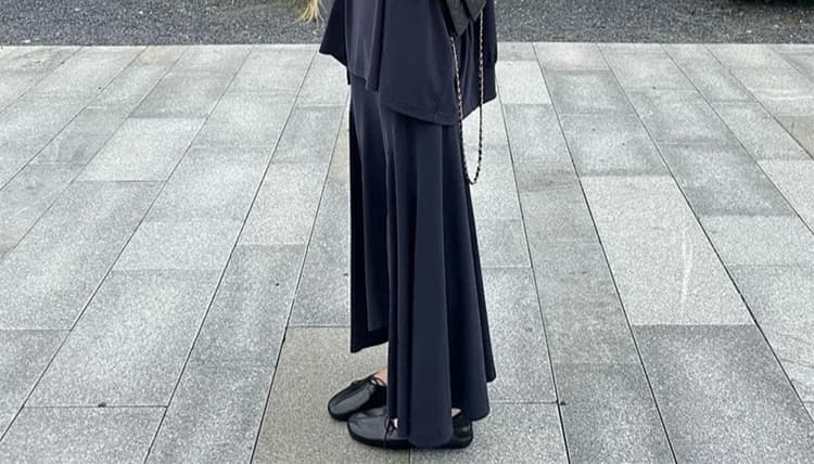 지금 빅 사이즈 느긋한 바람 루즈핏 연삭 털 맨위 불규칙 인어 꼬리 반신 치마 세트 여성 상세 이미지 22