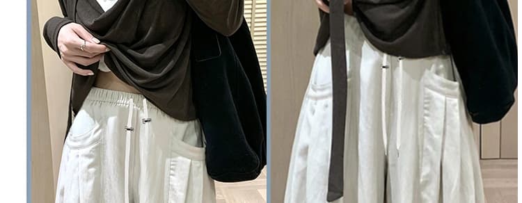 새로운 느긋한 야마모토 윈디 주머니 풍선 하이웨이스트 루즈핏 캐주얼 바지 아이들 상세 이미지 5