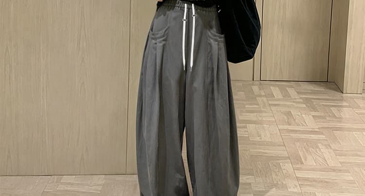 새로운 느긋한 야마모토 윈디 주머니 풍선 하이웨이스트 루즈핏 캐주얼 바지 아이들 상세 이미지 22
