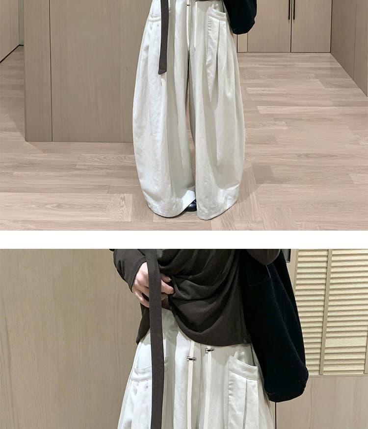 새로운 느긋한 야마모토 윈디 주머니 풍선 하이웨이스트 루즈핏 캐주얼 바지 아이들 상세 이미지 24
