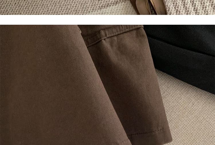 새로운 가을 워크웨어 한 부서 하이웨이스트 슬림해 보이는 다용도 한 마디 캐주얼 빅 포켓 반신 스커트 상세 이미지 38