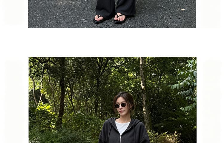 새로운 느긋한 부드러운 찹쌀 후드티 스트레이트 긴 바지 세트 상세 이미지 27
