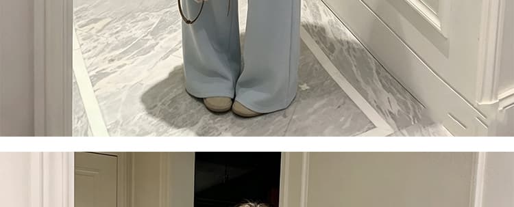 지금 새로운 한 부서 라운드 넥 풀오버 스웨트셔츠 두꺼운 숄 와이드 레그 팬츠 어린이 세 조각 여성 세트 상세 이미지 23
