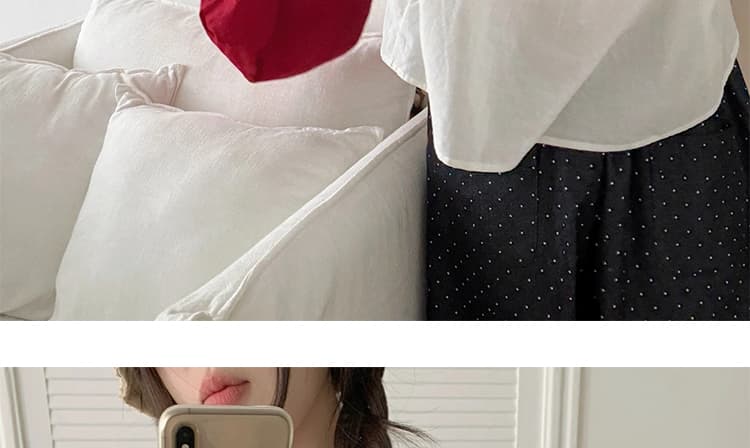 새로운 한 부서 레이스 달콤함 맨위 도트 무늬 디자인 센스 ~ 중 배기 바지 아이들 상세 이미지 25