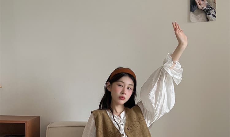 지금 한 부서 달콤함 다용도 품격 연령 감소 패치워크 술 긴팔 드레스 베스트 투피스 세트 세트 상세 이미지 19