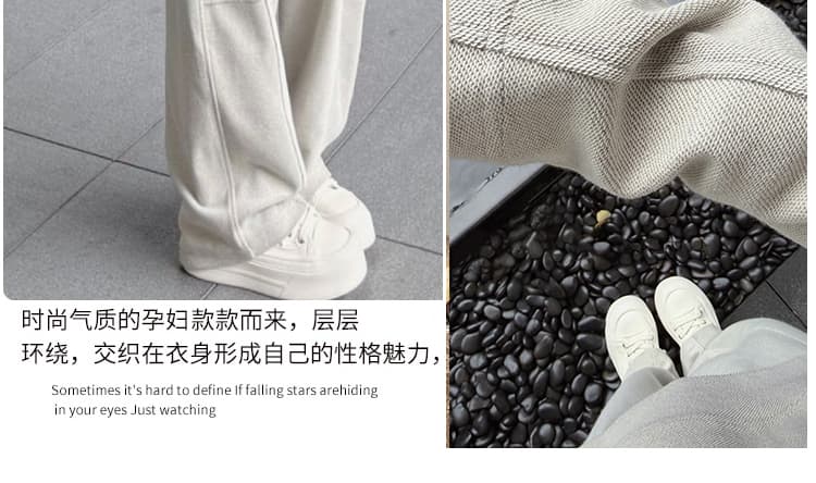 새로운 새로운 작은 대중 디자인 센스 라운드 넥 슬림해 보이는 긴팔 후드티 다용도 캐주얼 긴 바지 두 조각 여성 세트 상세 이미지 8