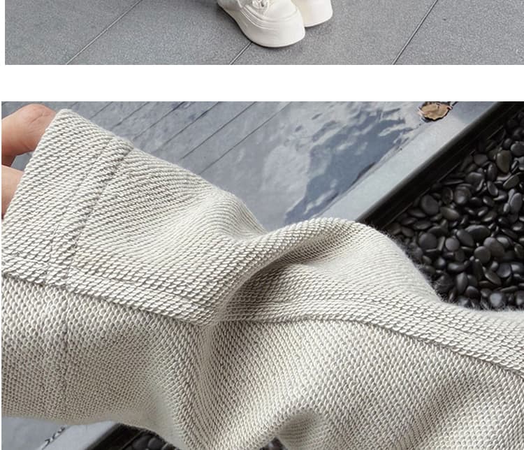 새로운 새로운 작은 대중 디자인 센스 라운드 넥 슬림해 보이는 긴팔 후드티 다용도 캐주얼 긴 바지 두 조각 여성 세트 상세 이미지 39