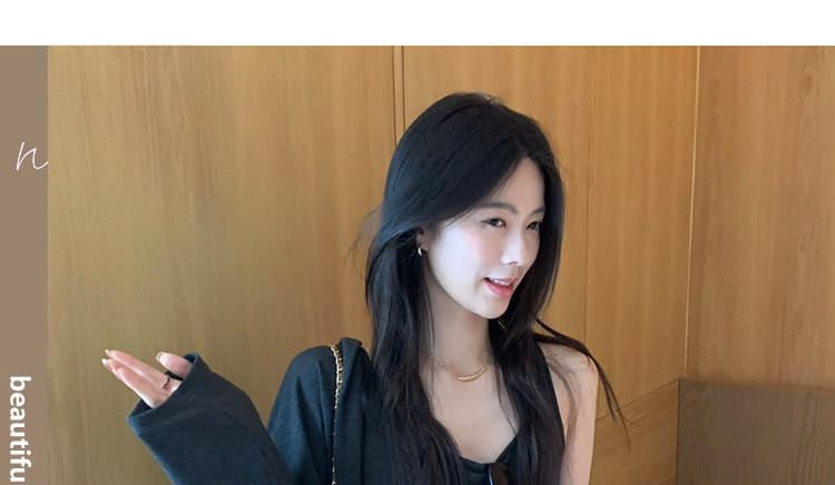 새로운 한 부서 느긋한 센스 니트 오픈 가디건 조끼 원피스 투피스 세트 세트 상세 이미지 13
