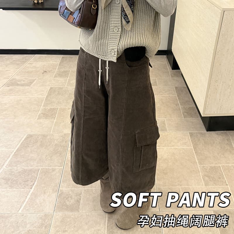 가을 새로운 한 부서 느슨함 센스 패션 슬림해 보이는 일본식 와이드 레그 팬츠 이미지 4
