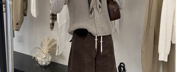 가을 새로운 한 부서 느슨함 센스 패션 슬림해 보이는 일본식 와이드 레그 팬츠 상세 이미지 43