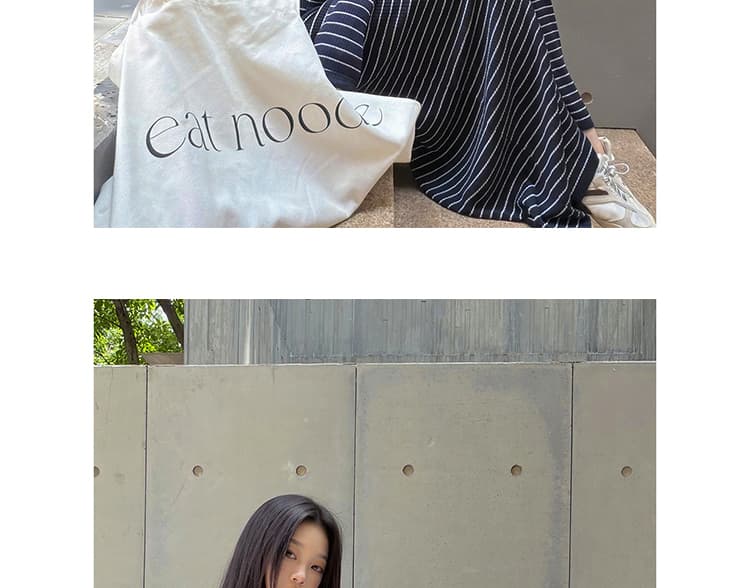 지금 한 부서 느긋한 바람 캐주얼 루즈핏 편안함 만나는 인사이드 가져 가라. 스트라이프 시작 인사이드 가져 가라. 반신 치마 세트 상세 이미지 26