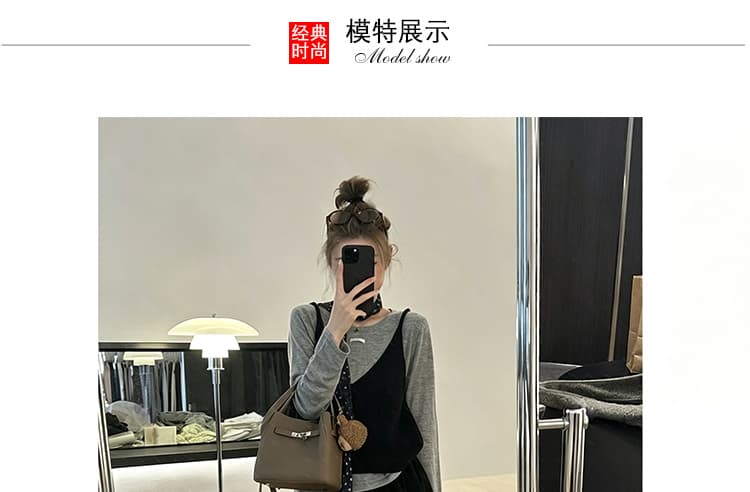 새로운 한 부서 인사이드 가져 가라. 스웨터 작은 베스트 사실 두 조각 맨위 코듀로이 반신 스커트 치마 세 조각 여성 세트 상세 이미지 16