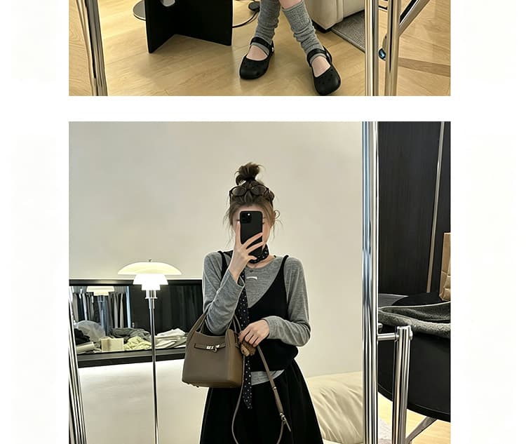 새로운 한 부서 인사이드 가져 가라. 스웨터 작은 베스트 사실 두 조각 맨위 코듀로이 반신 스커트 치마 세 조각 여성 세트 상세 이미지 29