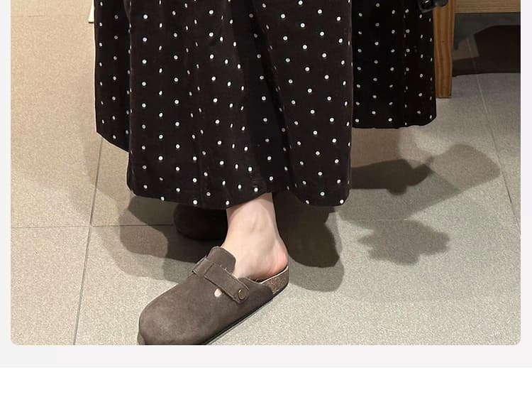 새로운 한 부서 빅 사이즈 미니멀리즘 도트 무늬 면 소재 코듀로이 반신 치마 상세 이미지 6