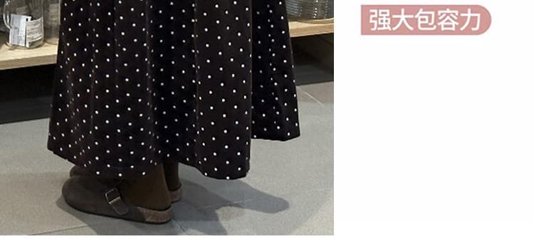 새로운 한 부서 빅 사이즈 미니멀리즘 도트 무늬 면 소재 코듀로이 반신 치마 상세 이미지 9