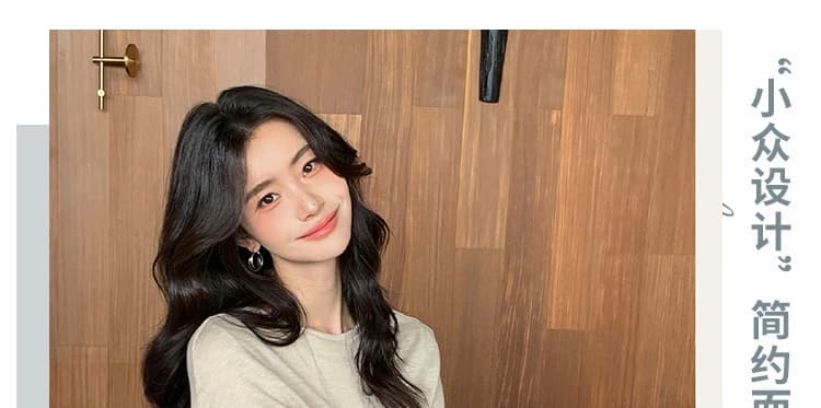 새로운 느긋한 바람 스웨터 슬림해 보이는 표지 고기 세트 여성 상세 이미지 5