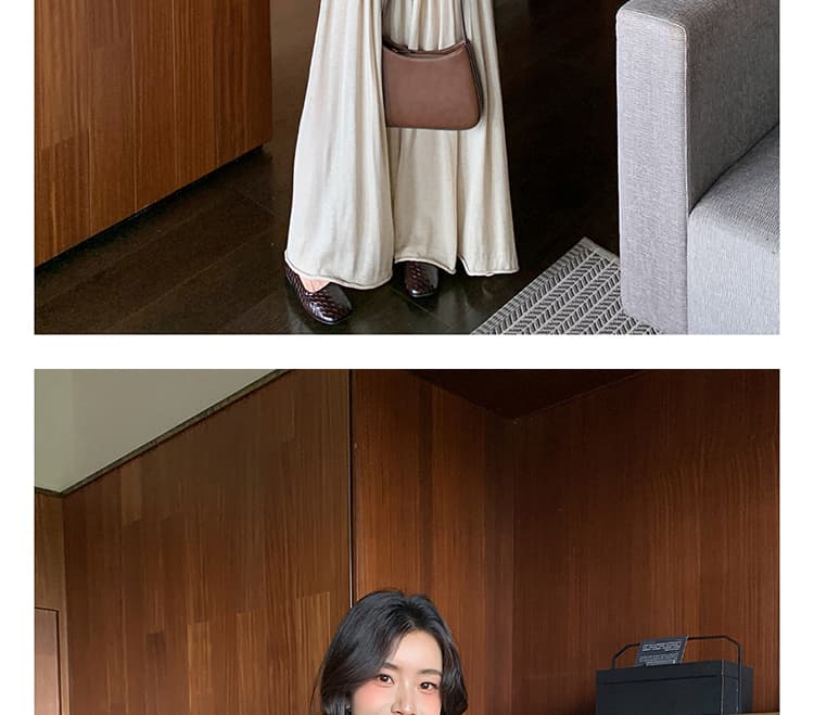 새로운 느긋한 바람 스웨터 슬림해 보이는 표지 고기 세트 여성 상세 이미지 21