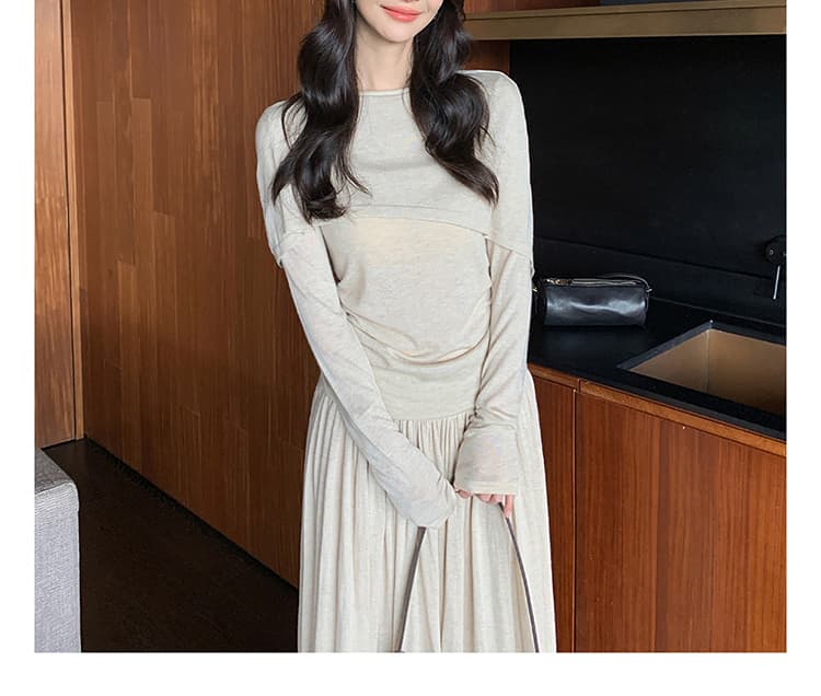 새로운 느긋한 바람 스웨터 슬림해 보이는 표지 고기 세트 여성 상세 이미지 22
