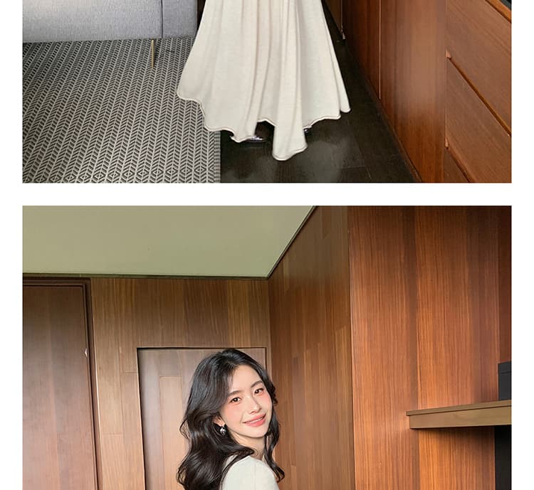 새로운 느긋한 바람 스웨터 슬림해 보이는 표지 고기 세트 여성 상세 이미지 24