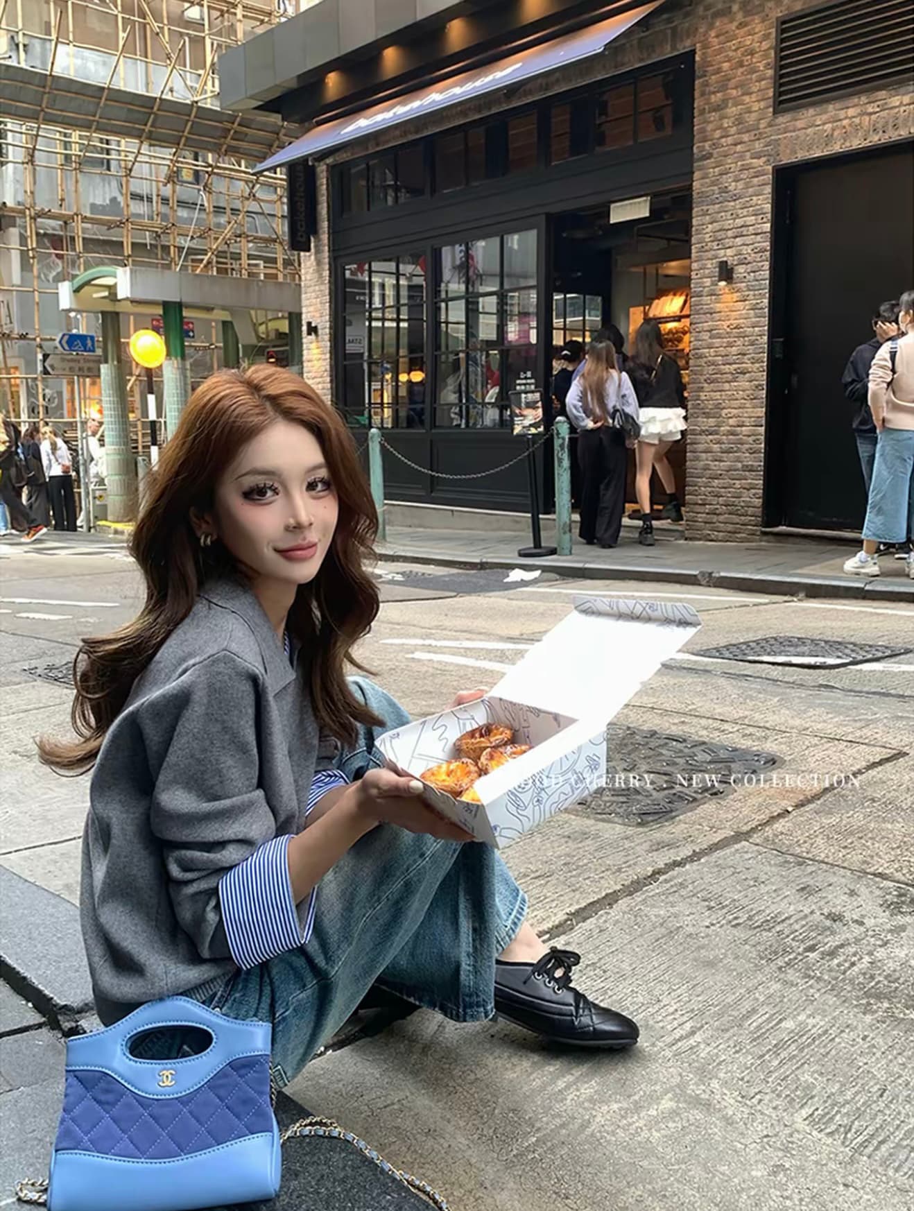 혈액 색 체리 넓은 다리 스트레이트 청바지 여성 봄 레트로 다용도 캐주얼 루즈핏 2026 새로운 외출용 긴 바지 상세 이미지 8