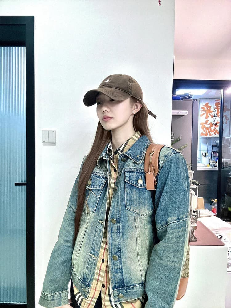 tenpsen 가을 겨울 워싱 레트로 데님 재킷 다용도 루즈핏 캐주얼 워크웨어 기초 폴로 칼라 쇼트 스타일 재킷 상세 이미지 2