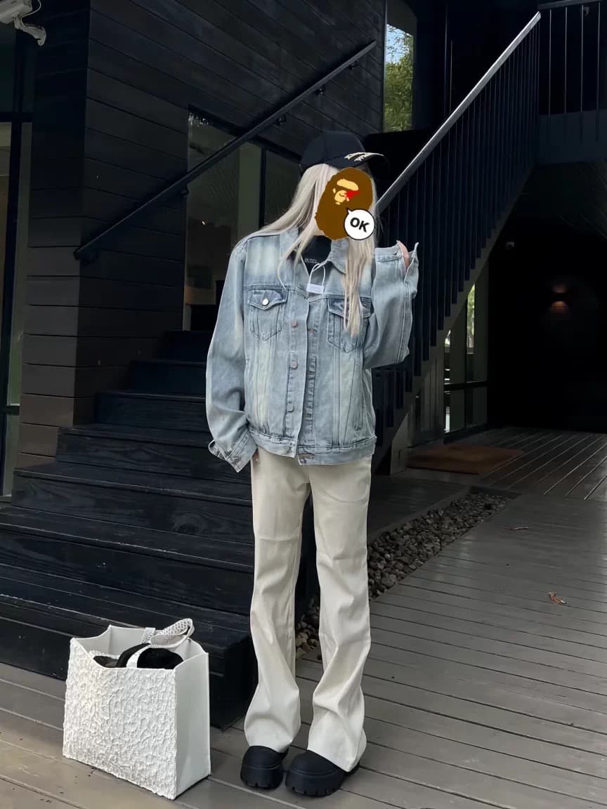 한국 워싱 마 오래된 호주 생산 높음 온스 쇼트 스타일 몸매 가꾸기 cleanfit 데님 재킷 재킷 남녀 상세 이미지 2