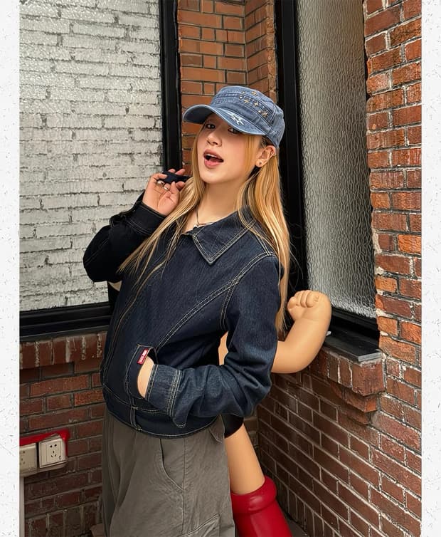 추안 추안 또한 아메리칸 마 오래된 몸매 가꾸기 데님 재킷 여성 코트 레트로 쇼트 스타일 봄 가을 새로운 맨위 cleanfit 상세 이미지 4