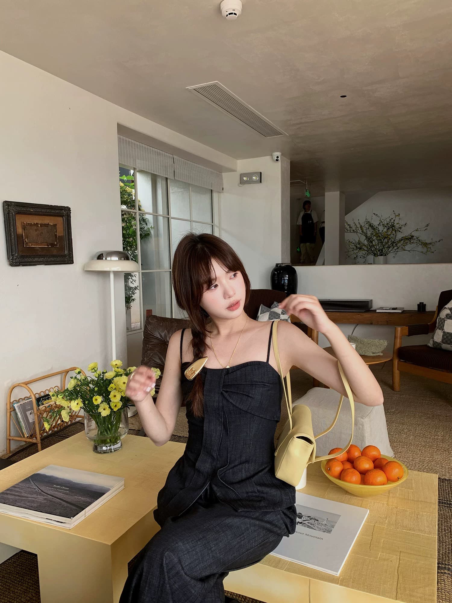 작은 6 월 6 월 브리트니 우는 소리 부서 소녀 비싼 비싼 선 데님 나비 매듭 맨위 와이드 레그 팬츠 상세 이미지 4