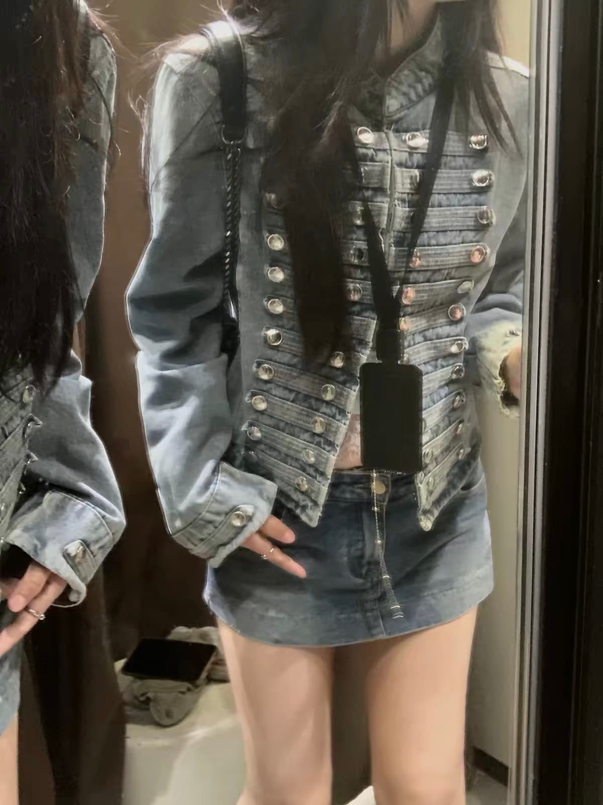 가을 새로운 레트로 워싱 면 금속 이중 버튼 나폴레옹 맨위 재킷 재킷 남녀 웨어러블