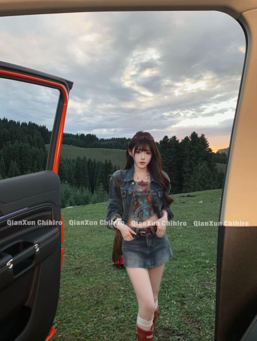 웨스트 도로 재킷 반신 치마 세트 사전 qxq6tz1602 상세 이미지 7