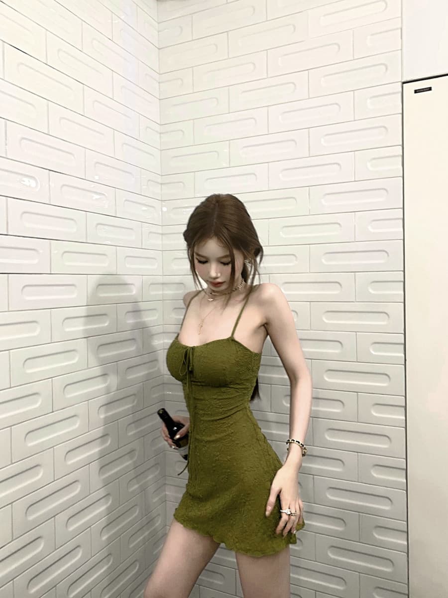 빅 사이즈 레트로 휴가 질감 슬립 여성 드레스 허리 수축 슬림해 보이는 한 마디 미니 스커트