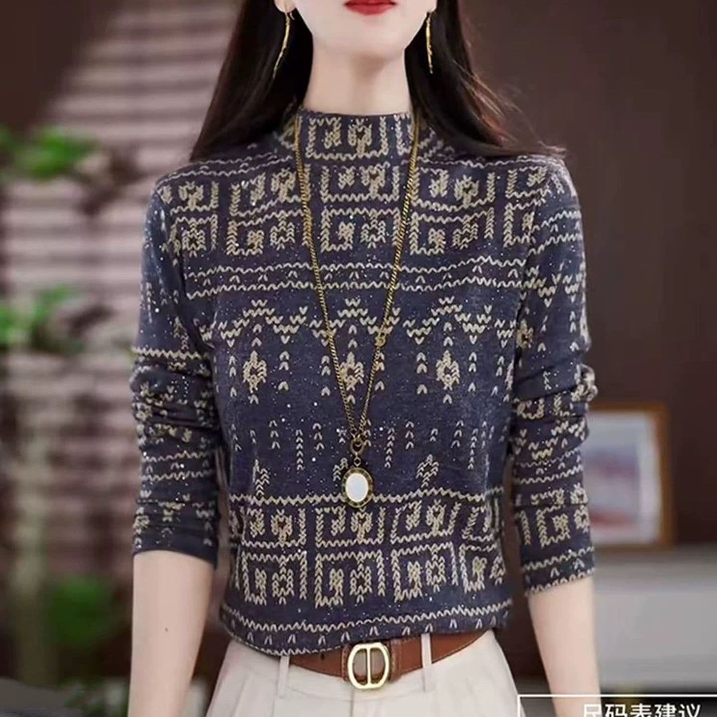 뿌리다 은 스팽글 새로운 De 플러시 라운드 넥 긴팔 기본 셔츠 여성 인사이드 가져 가라. 가을 겨울 패션 보온 티셔츠 맨위 상세 이미지 10