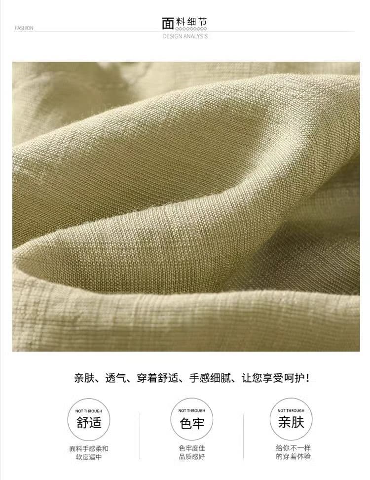 무거운 작업 자수 여성 셔츠 새로운 중식 스탠드 칼라 비스듬한 襟 단추 셔츠 면 린넨 국풍 개선 차 서비스 맨위 상세 이미지 4