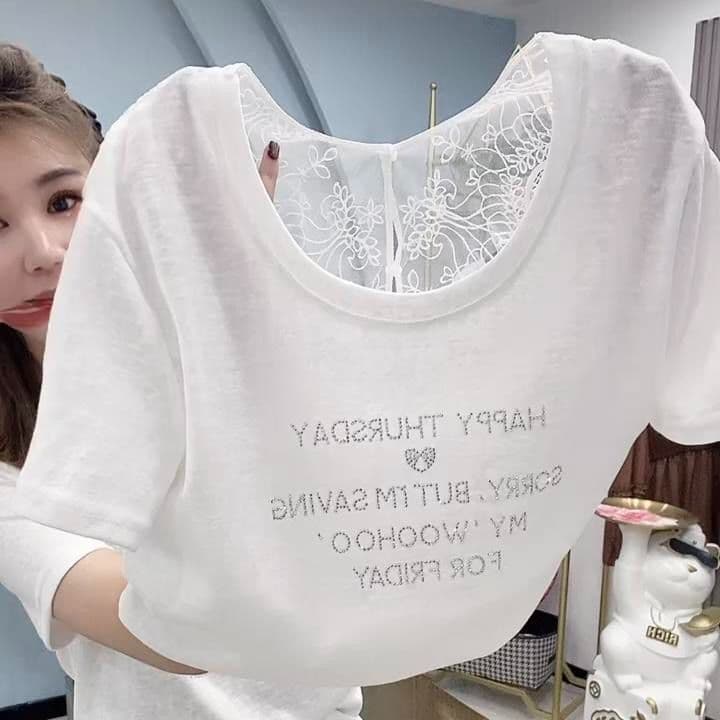레이스 아름다움 뒤로 알파벳 핫픽스 반팔 티셔츠 2026 여름 새로운 다용도 슬림해 보이는 외국 가스 작은 대중 품격 맨위 상세 이미지 3