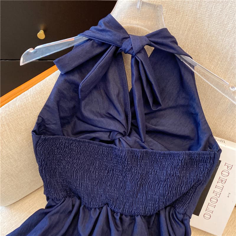 실사 지금 프랑스식 V넥 행침 목 비틀림 조끼 여성 여름 외출용 고유 한 Chic 몸매 가꾸기 슬림해 보이는 민소매 맨위 상세 이미지 9