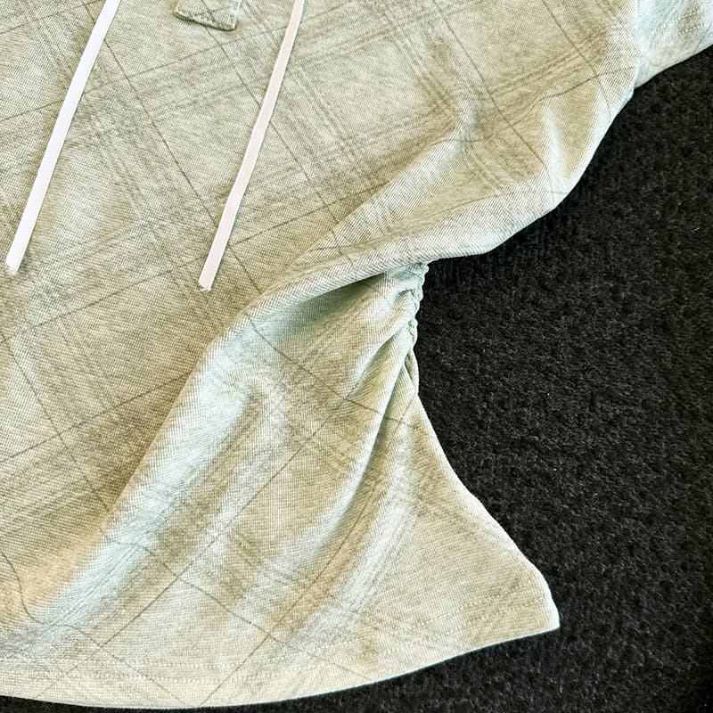 실사 지금 페이크 레이어드 반팔 티셔츠 순수한 욕망 달콤한 매운맛 쇼트 스타일 수신 Pleat 레이스 레이스 끈 패치워크 맨위 상세 이미지 9