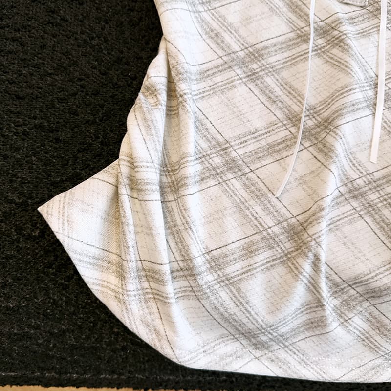 실사 지금 페이크 레이어드 반팔 티셔츠 순수한 욕망 달콤한 매운맛 쇼트 스타일 수신 Pleat 레이스 레이스 끈 패치워크 맨위 상세 이미지 16
