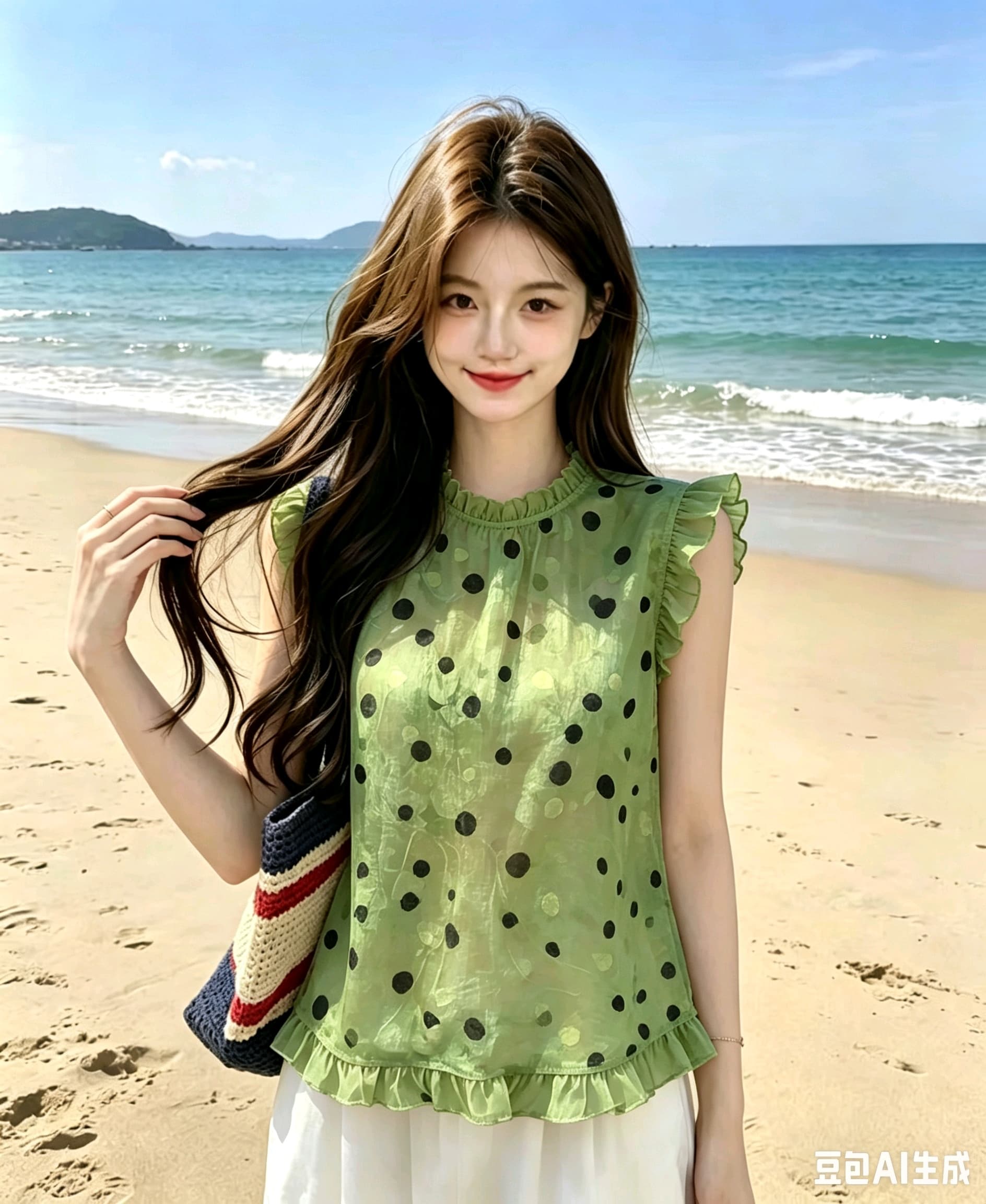 프랑스식 달콤한 스타일 꽃무늬 프릴 민소매 여성 셔츠 여름 한 부서 루즈핏 슬림해 보이는 얇은 스타일 인형 셔츠 맨위 상세 이미지 3