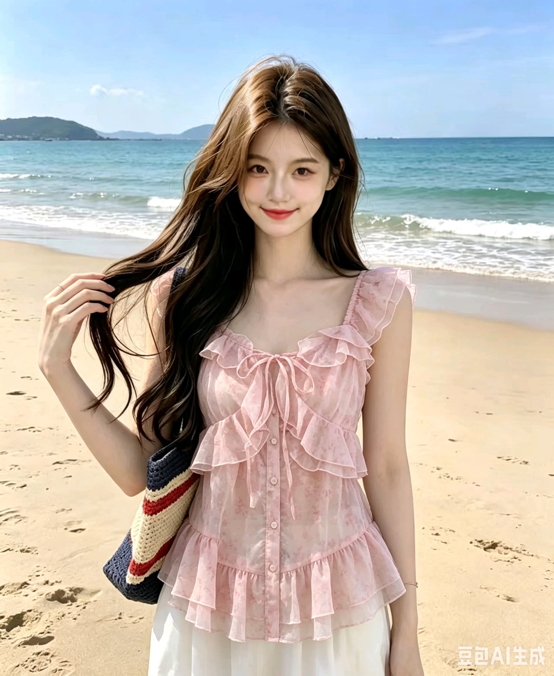 실사 지금 낭만주의 요정 가스 꽃무늬 레이스업 프릴 외국 가스 작은 셔츠 슬립 맨위