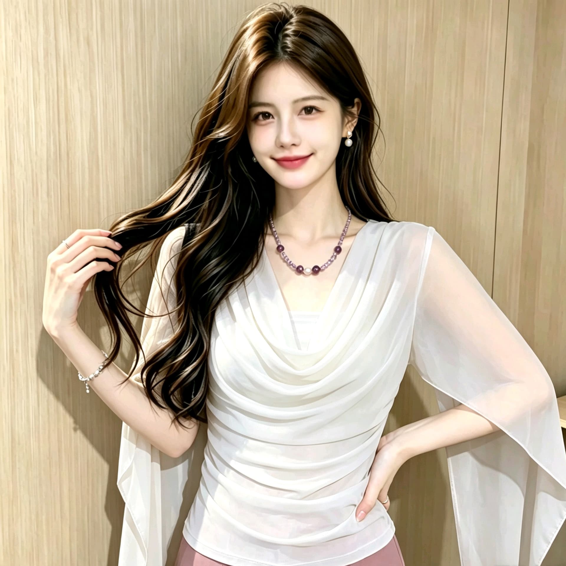 실사 한 부서 리본 쉬폰 블라우스 작은 셔츠 여성 여름 새로운 몸매 가꾸기 다용도 슬림해 보이는 품격 우아함 부드러운 맨위 이미지 2